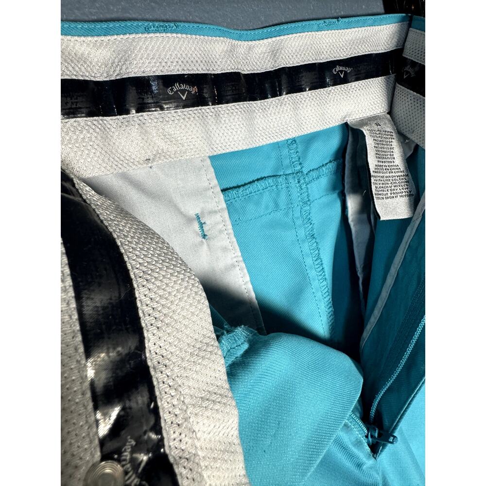 Callaway V Mens Flat Front Teal Blue 5-Pocket Golf Short Pant NWOT - Size 34W - Picture 12 of 12